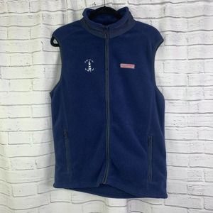 Vineyard Vines Men's Fleece Vest Size Small Martha's Vineyard Blue Full Zip A7